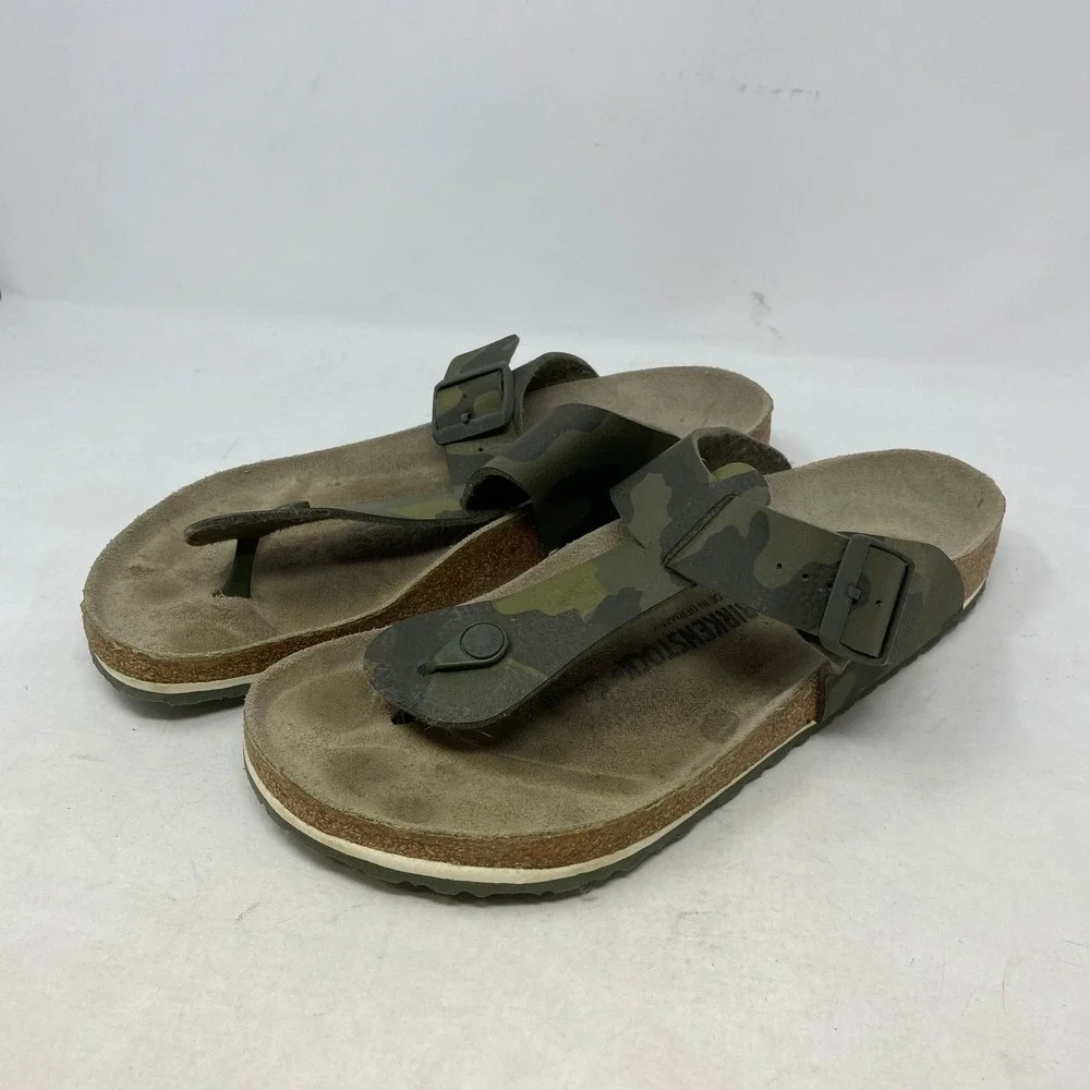Birkenstock Medina Camo Birko-Flor Sandals Mens 11 EU 44 Green Brown Camouflage
